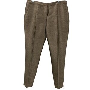 Boden Women's Tapered Trousers Brown Textured UK16 US12R WM461 Polyester Pants